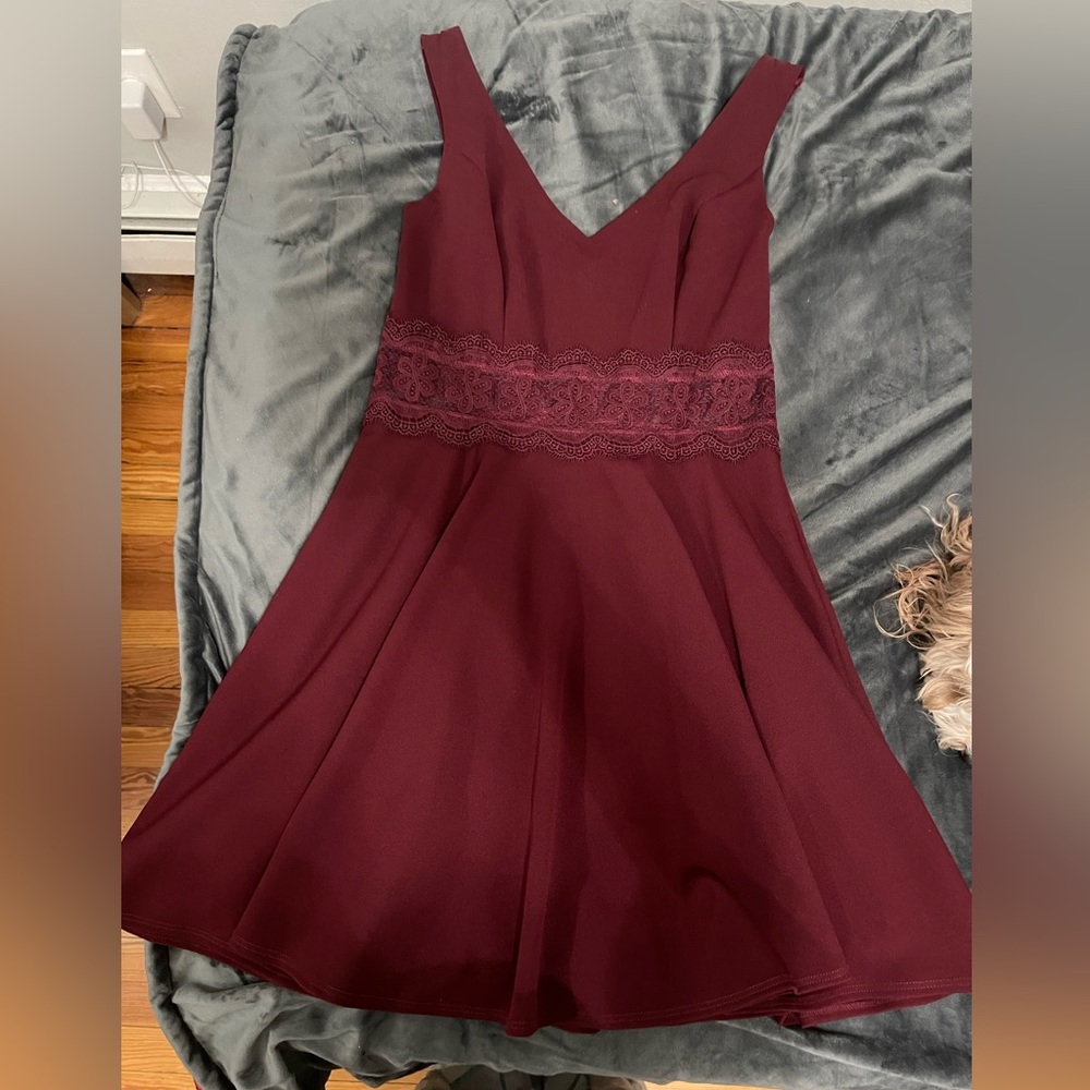 Maroon Flowy Short Dress